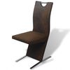 vidaXL Eetkamerstoelen 2 st stof bruin