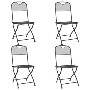 vidaXL Opklapbare stoelen 4 stuks van ge&euml;xpandeerd metaalgaas in antracietkleur