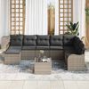 vidaXL Tuin Sofa Set Grijs poly rattan