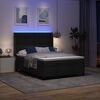 vidaXL LED Box Spring Bed met matras Zwart 140 x 200 cm Stof