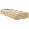 vidaXL Opslag bed met lade Sonoma Eiken 120 x 200 cm Bewerkt hout