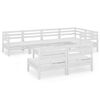 vidaXL 8-delige Loungeset massief grenenhout wit