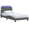 vidaXL Bedframe met LED zonder matras 100x200 cm stof donkergrijs