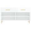 vidaXL Schoenenbank 102x35x55 cm bewerkt hout hoogglans wit