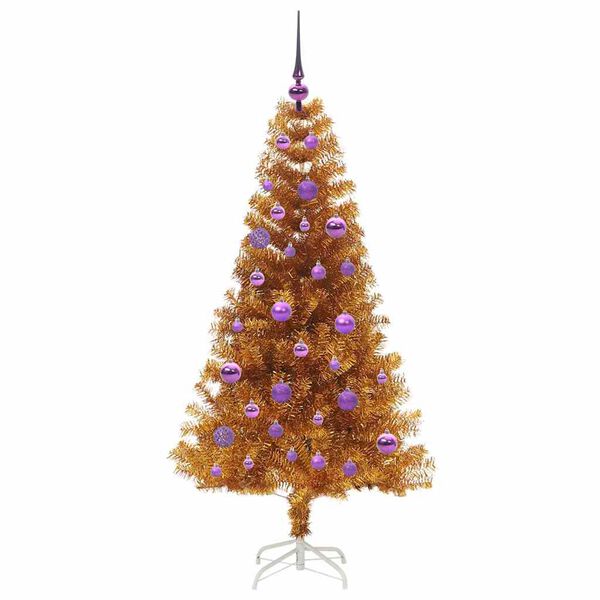 vidaXL Kerstboom met 150 LED met standaard Goud 150 cm PET