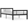 vidaXL Bedframe metaal zwart en wit 90x200 cm