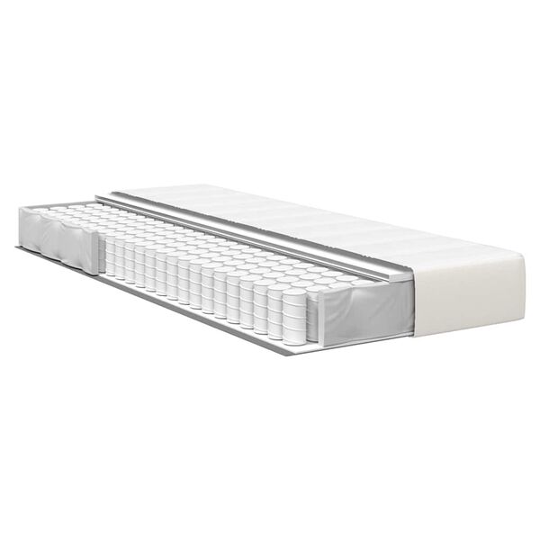 vidaXL Bedmatras met matras Cr&egrave;me 100 x 200 cm Stof