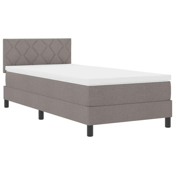 vidaXL Boxspringbed met matras met hoofdeinde Taupe 90 x 200 cm Stof