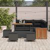 vidaXL Tuinbankenset met kussen 9 pcs Zwart poly rattan