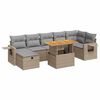 vidaXL 5-delige Loungeset met kussens poly rattan en acaciahout beige