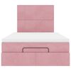 vidaXL Ottoman bed met matrassen en LED's 120x190cm fluweel roze