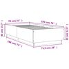 vidaXL Bedframe met LED-verlichting bewerkt hout betongrijs 75x190 cm