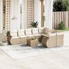 vidaXL 10-delige Loungeset met kussens poly rattan beige