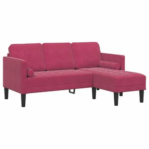 vidaXL Bankstel met kussen Wijnrood Polyester