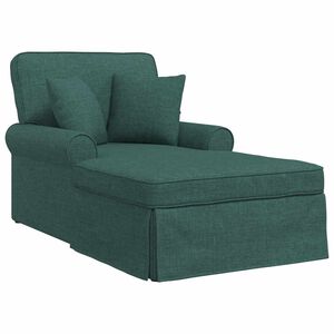vidaXL Chaise Lounge met Rok Donkergroen 91 x 157 x 91 cm Stof
