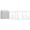 vidaXL Hondenkennel met dak 6x6x2,5 m gegalvaniseerd staal zilver