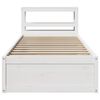 vidaXL Bedframe met hoofdbord massief grenenhout wit 75x190 cm