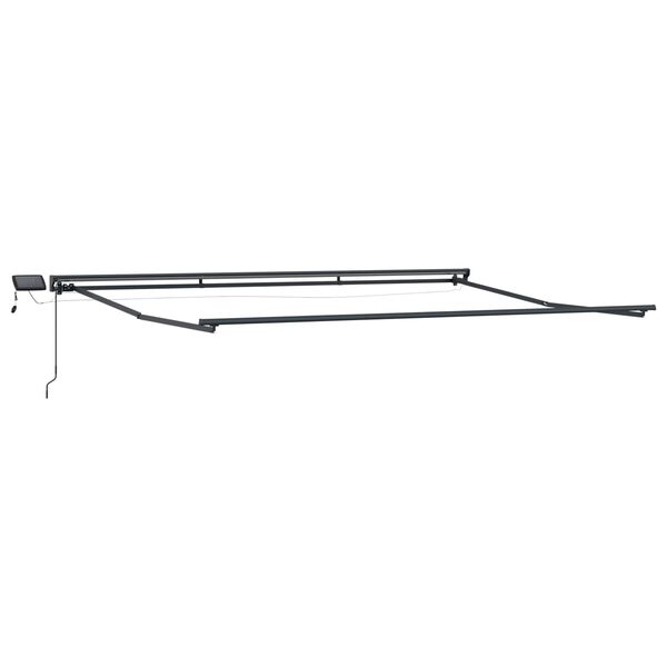 vidaXL Handmatige Luifelhouder met LED's Antraciet 4 &times; 3,5 m Aluminium