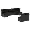 vidaXL 9-delige Loungeset met kussens poly rattan zwart