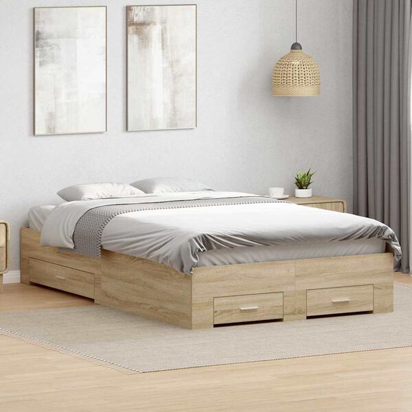 vidaXL Bedframe Bruin 120 x 200 cm Bewerkt hout