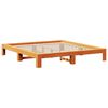 vidaXL Bed met matras massief grenenhout wasbruin 140x190 cm