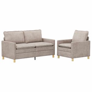 vidaXL Bankstel 2 st Beige Polyester