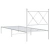 vidaXL Bedframe met hoofdbord zonder matras metaal wit 75x190 cm