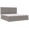 vidaXL Opbergbed met LED met matras Taupe 200 x 200 cm Polyester
