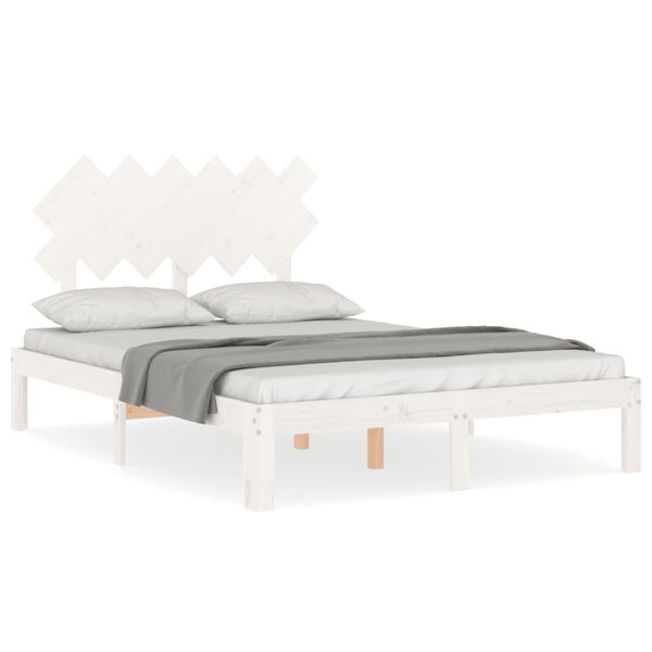 vidaXL Bedframe zonder matras massief grenenhout wit 120x200 cm