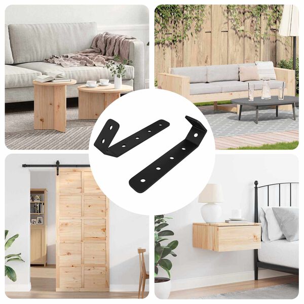 vidaXL Haken 2 pcs Zwart M5 x 110 mm IJzer