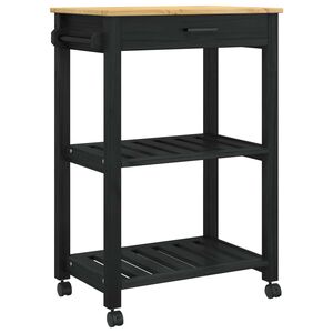 vidaXL Keuken Trolley Effen Zwart 88,5 x 40 x 60 cm