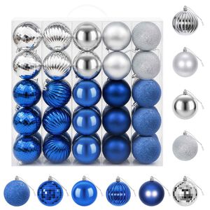 vidaXL Kerstballen set 50 st Blauw en zilver 8 cm Polystyreen