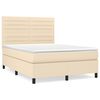 vidaXL Boxspring met matras stof cr&egrave;mekleurig 140x200 cm
