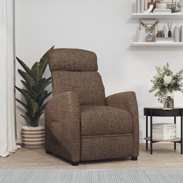vidaXL Fauteuil verstelbaar stof bruin