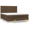 vidaXL Boxspring met matras stof donkerbruin 180x200 cm