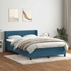 vidaXL Boxspring met matras fluweel donkerblauw 140x210 cm
