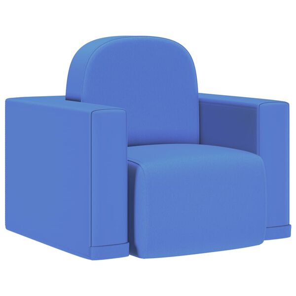 vidaXL Kinderbank 2-in-1 kunstleer blauw