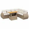 vidaXL 7-delige Loungeset met kussens poly rattan beige