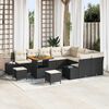 vidaXL Tuin Sofa Set met opslag 12 pcs Zwart Poly riet