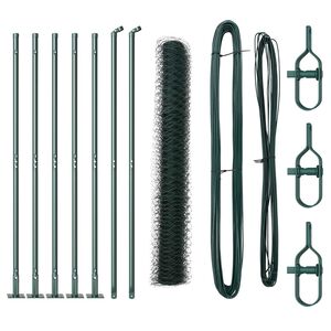 vidaXL Gelast Draadhek met Betonnen Basis 10 x 1,2 m (B x H)