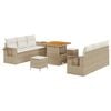 vidaXL Tuin Sofa Set Beige poly rattan