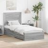 vidaXL Bedframe Grijs Sonoma en Zilver 75 x 190 cm Bewerkt hout