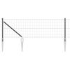 vidaXL Euro-hek met grondpennen 10 x 0,6 m PVC-Coated Staal Grijs Mesh