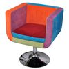 vidaXL Stoel met patchwork motief kubus stof