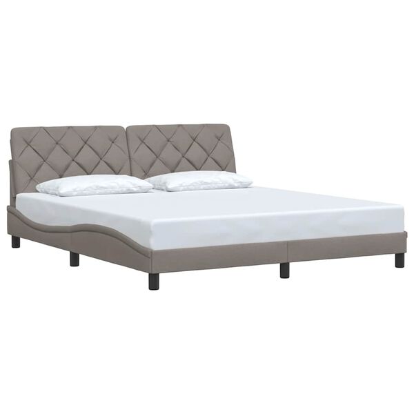 vidaXL Bedframe zonder matras stof taupe 180x200 cm