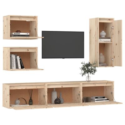 vidaXL Tv-meubelen 6 st massief grenenhout