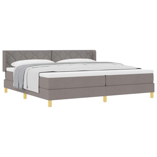 vidaXL Boxspringbed met matras Taupe 200 x 200 cm Polyester