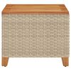 vidaXL Tuintafel 45x45x37 cm poly rattan en acaciahout beige