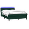 vidaXL Boxspring met matras en LED fluweel donkergroen 160x210 cm