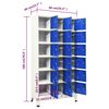 vidaXL Lockerkast 90x40x180 cm staal grijs en blauw